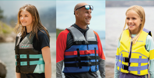 lifestyle images featuring 2022 seadoo life jackets