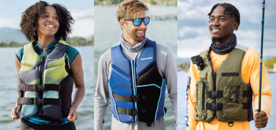 3 life jackets on models - lifestyle