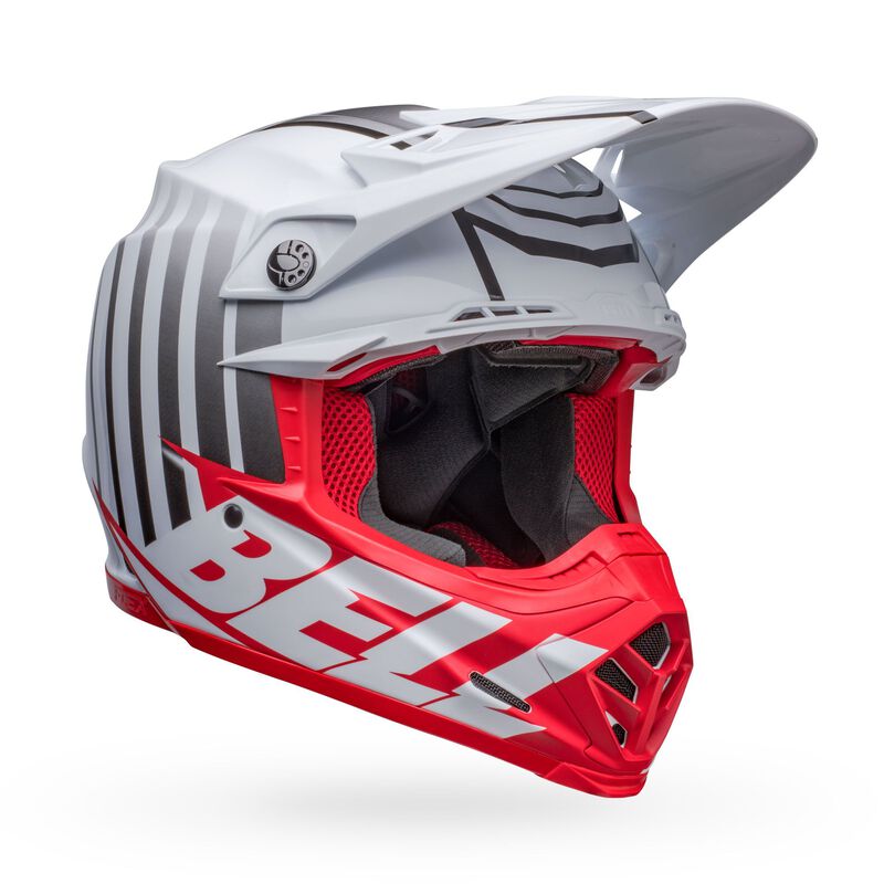Bell Moto-9S Flex Sprint Helmet Matte/Gloss White/Red XL Bell Moto-9S Flex Sprint Helmet Matte/Gloss White/Red XL