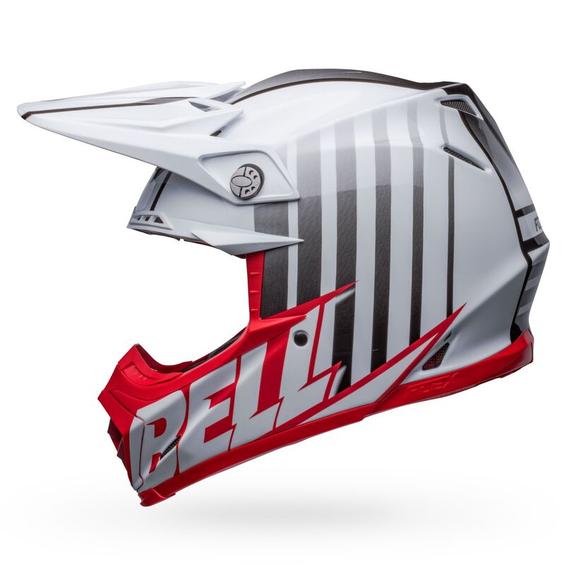 bell full flex helmet for sale Bell Moto-9S Flex Sprint Helmet Matte/Gloss White/Red XL