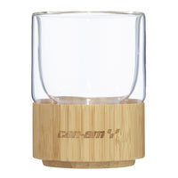 Can-Am On-Road Double Wall Glass Cup with Bamboo Bottom
